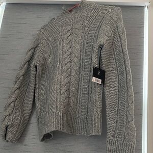 Simply Vera Vera Wang Light Gray Cable Knit Sweater